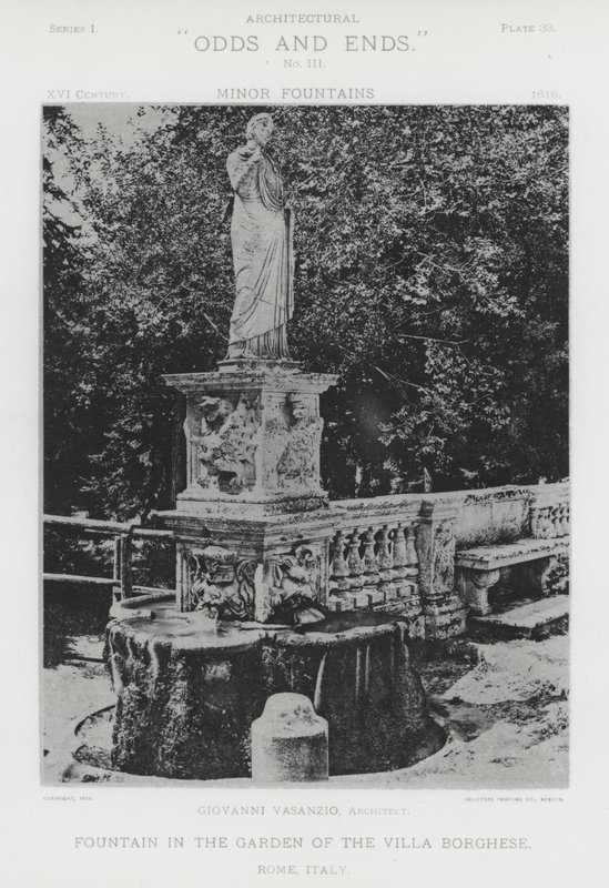 Brunnen im Garten der Villa Borghese, Rom, Italien von American Photographer (after)