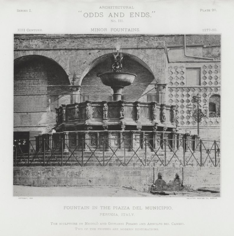 Brunnen auf der Piazza Del Municipio, Perugia, Italien von American Photographer (after)