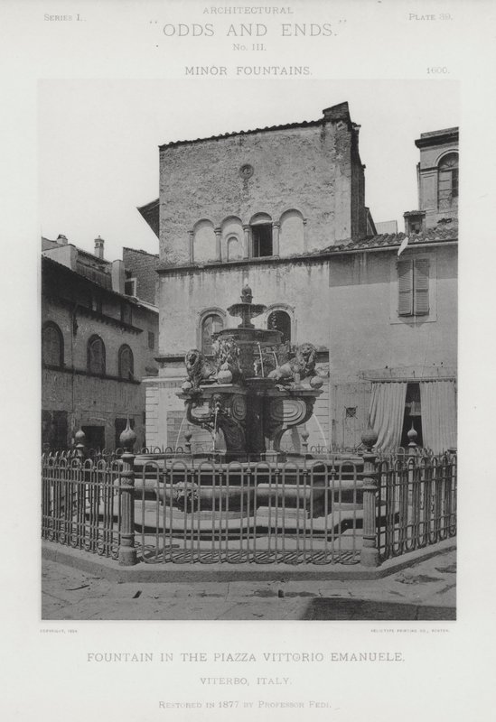Brunnen auf der Piazza Vittorio Emanuele, Viterbo, Italien von American Photographer (after)