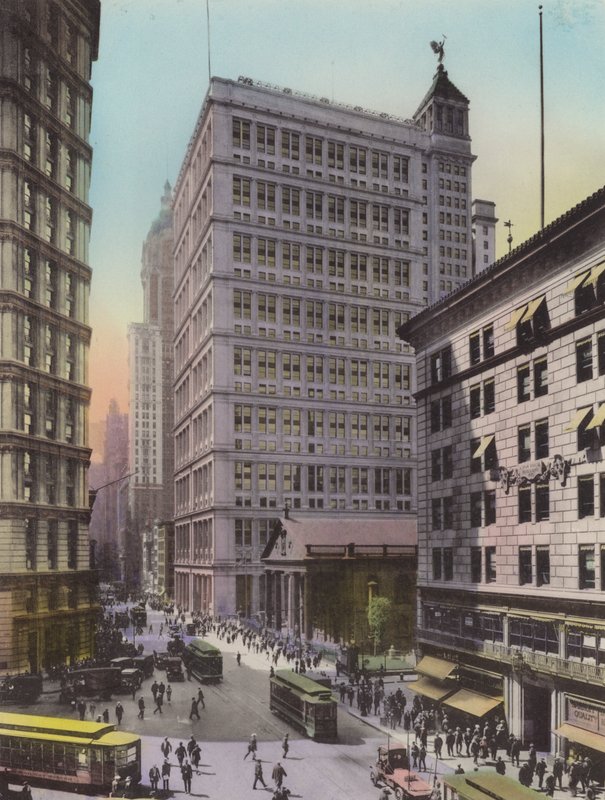 New York: St. Paul Gebäude; Am Telefon und Telegraph; Astor House von American Photographer (after)