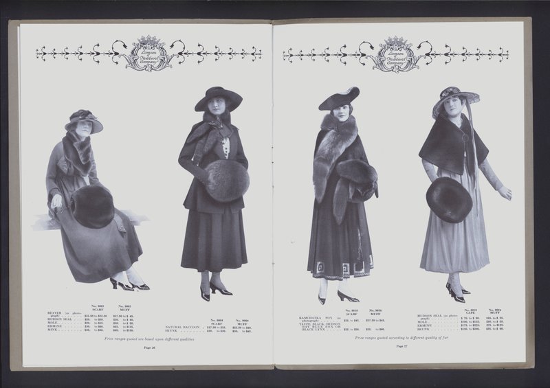 Doppelseitige Ausbreitung aus Das Theater der Pelzmode von American Photographer (after)