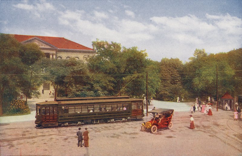Chicago: Eingang zum Lincoln Park und neues "Pay-As-You-Enter"-Auto von American Photographer
