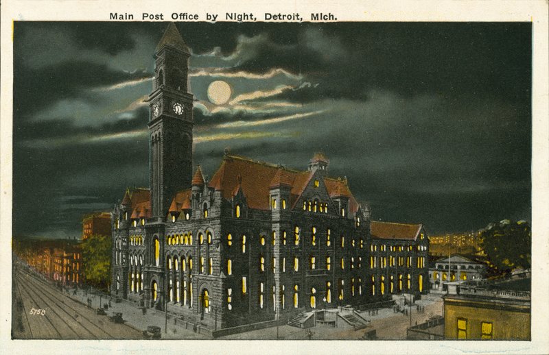 Hauptpostamt bei Nacht, Detroit, Michigan von American Photographer
