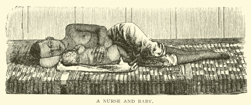Eine Krankenschwester und ein Baby von American School