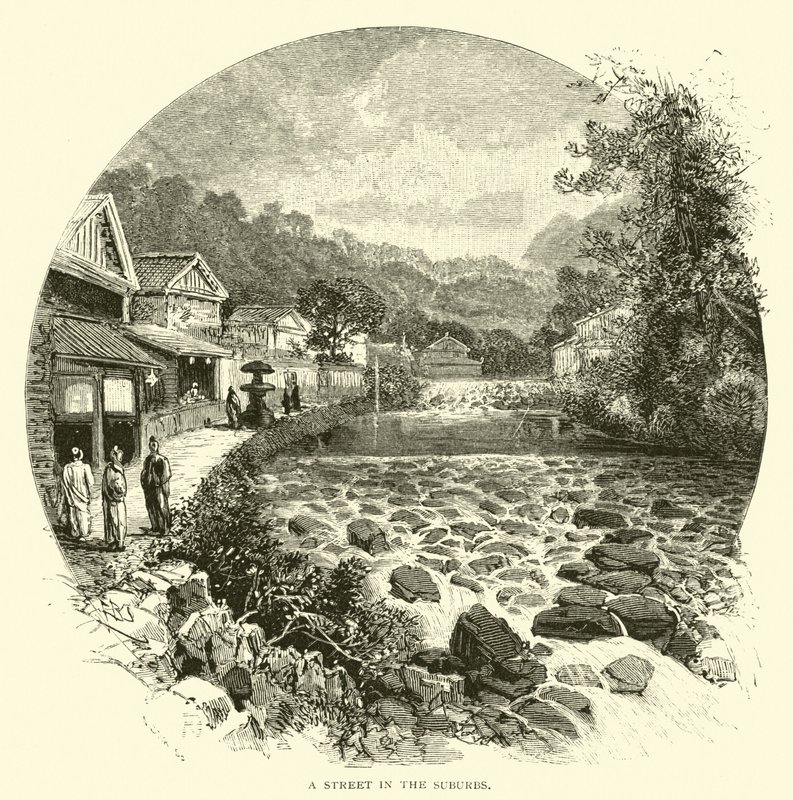 Eine Straße in den Vororten von American School