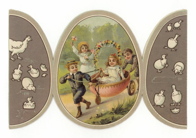Kinder spielen im Eierwagen von American School