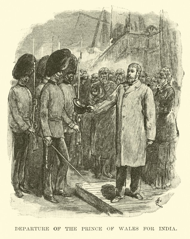 Abreise des Prinzen von Wales nach Indien von American School