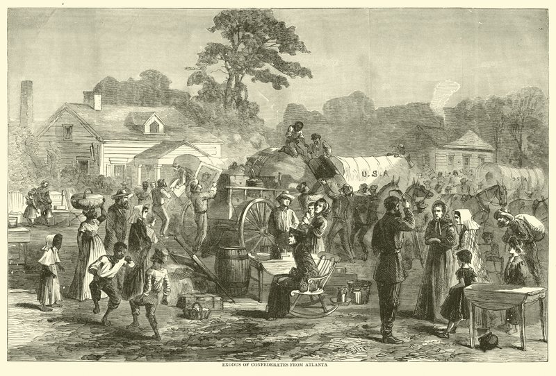 Exodus der Konföderierten aus Atlanta, September 1864 von American School