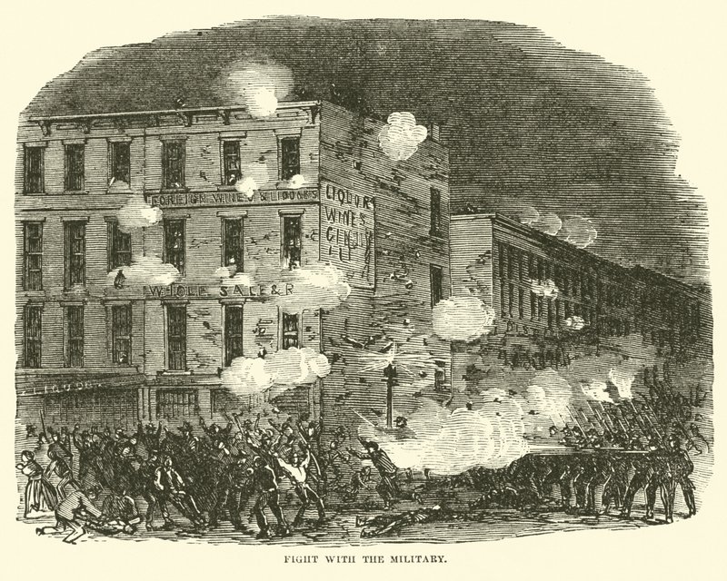 Kampf mit dem Militär, Juli 1863 von American School