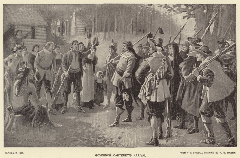 Ankunft von Gouverneur Carteret von American School