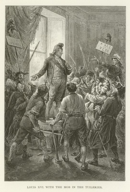 Ludwig XVI. mit dem Mob in den Tuilerien von American School