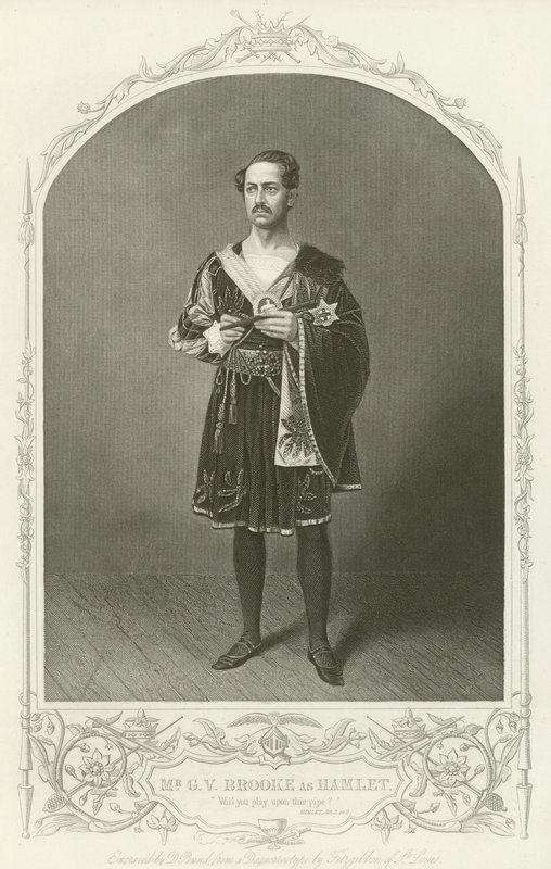 Mr. G. V. Brooke als Hamlet, Akt III, Szene II von American School