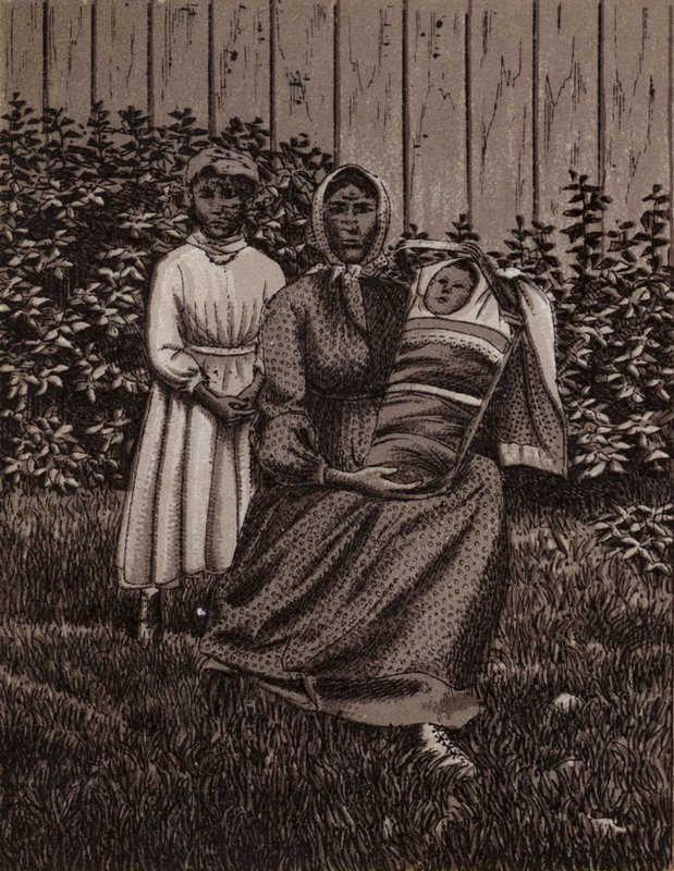 Niagarafälle: Indianerfamilie (Lithografie) von American School