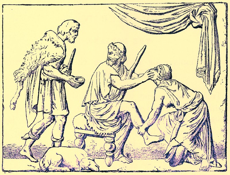 Odysseus wird von seiner Amme erkannt, Illustration aus Geschichte Griechenlands von Victor Duruy, veröffentlicht 1890 von American School