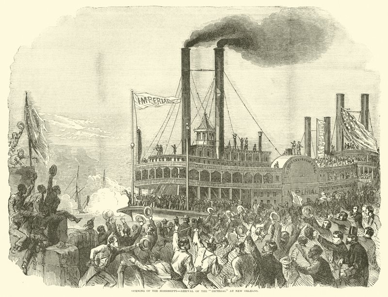 Eröffnung des Mississippi, Ankunft des Imperial in New Orleans, Juli 1863 von American School