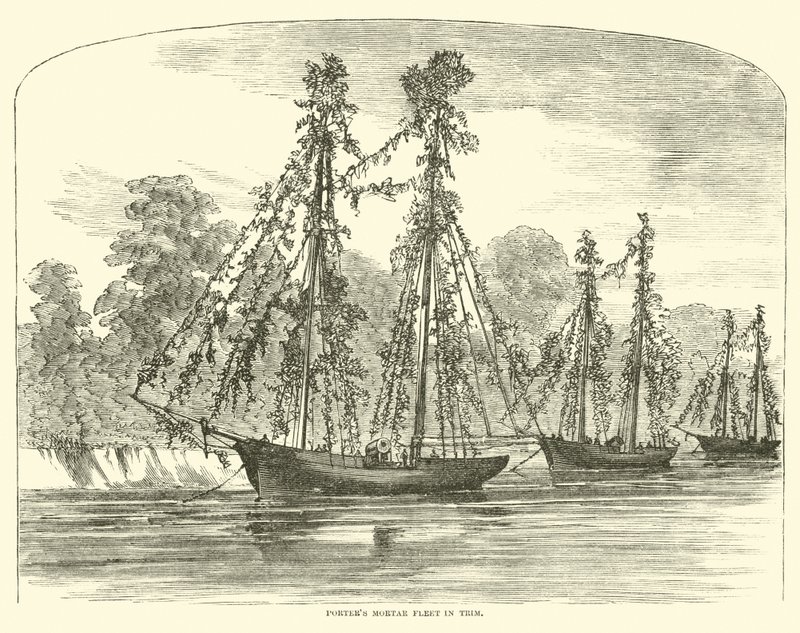 Porters Mörserflotte in Trim, Juni 1862 von American School