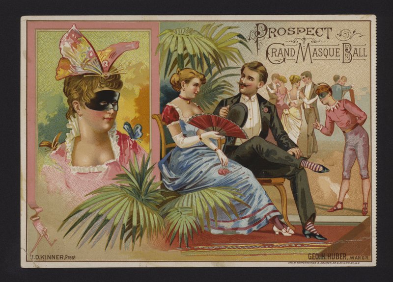 Prospect Association großer Maskenball in der Academy of Music, Tammany Hall und Nilsson Hall, New York von American School