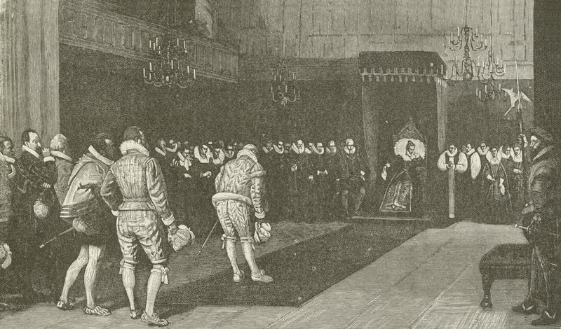 Königin Elisabeth empfängt die französischen Botschafter nach dem Bartholomäusmassaker von American School