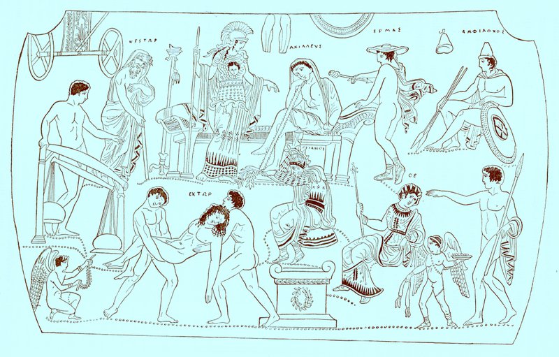 Lösegeld für Hektor, Illustration aus Geschichte Griechenlands von Victor Duruy, veröffentlicht 1890 von American School