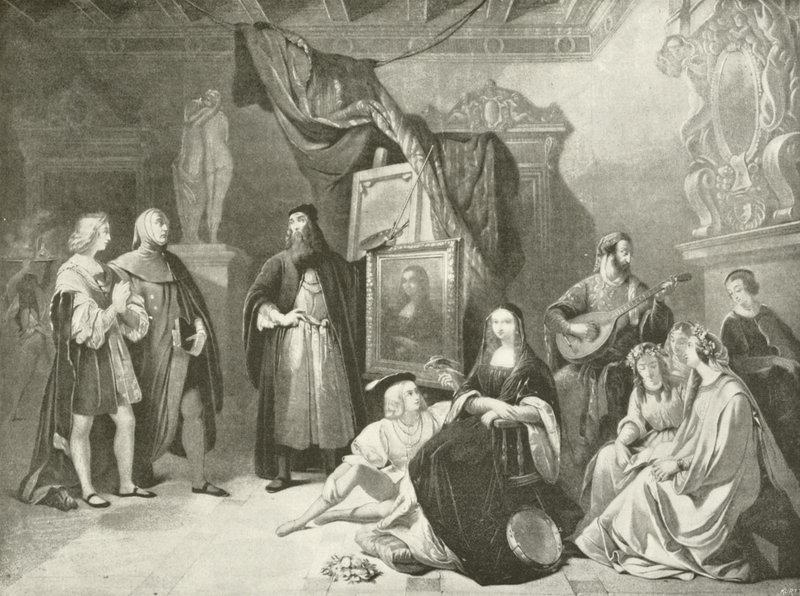 Raffael wird Leonardo da Vinci vorgestellt (Gravur) von American School