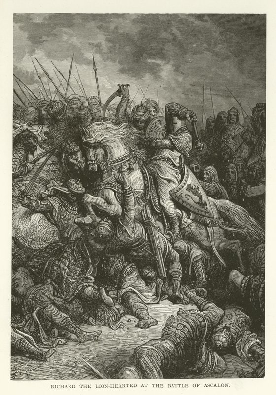 Richard Löwenherz in der Schlacht von Askalon, 1192 von American School