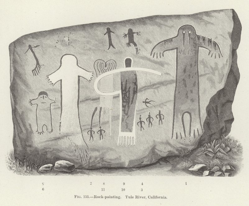 Felsmalerei, Tule River, Kalifornien von American School
