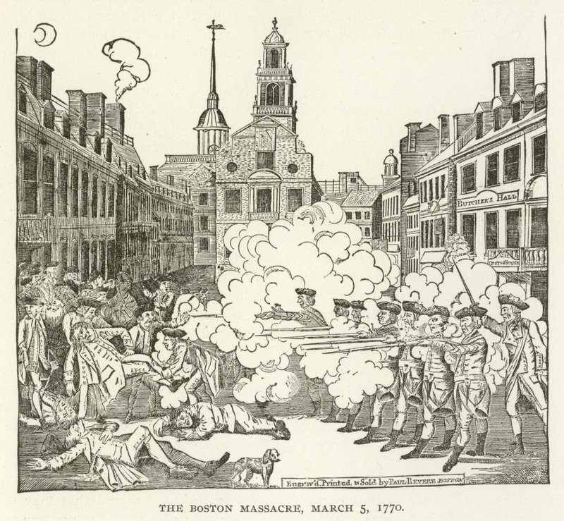Das Massaker von Boston, 5. März 1770 von American School
