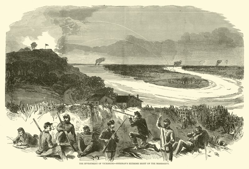 Die Belagerung von Vicksburg, Shermans äußerstes Recht am Mississippi, Mai 1863 von American School