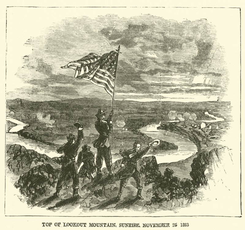 Gipfel des Lookout Mountain, Sonnenaufgang, 25. November 1863, November 1863 von American School