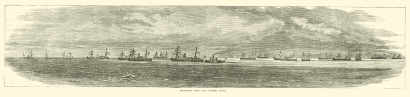 Transportflotte vor Federal Point, Dezember 1864 von American School
