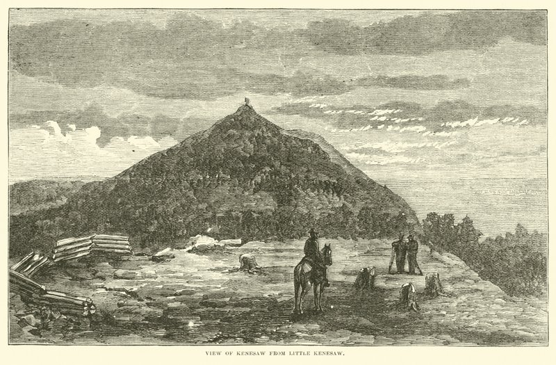 Blick auf Kenesaw von Little Kenesaw, Juni 1864 von American School
