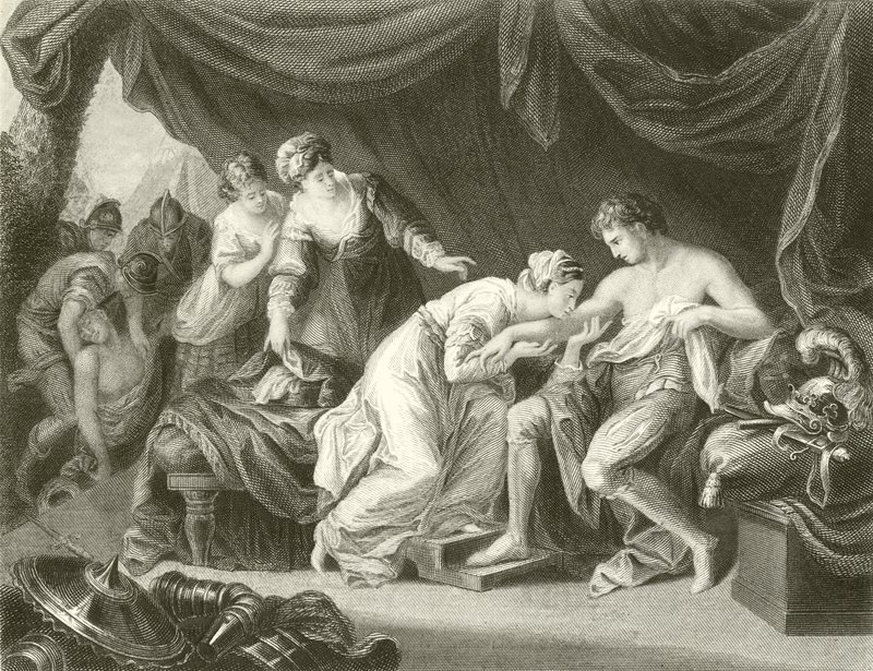 Gift aus der Wunde von Prinz Edward von seiner Gemahlin Eleanor gesaugt von Angelica Kauffmann