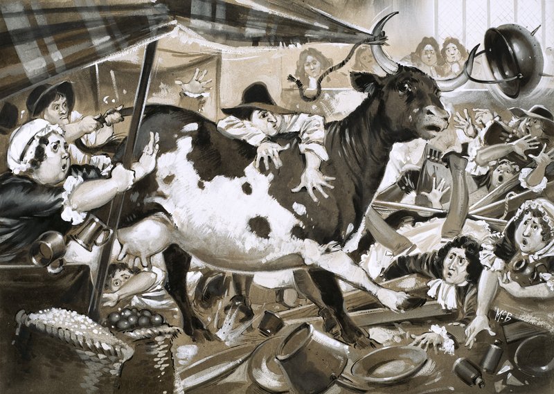 Eine Kuh geriet einmal in die Westminster Hall und verursachte Chaos von Angus McBride