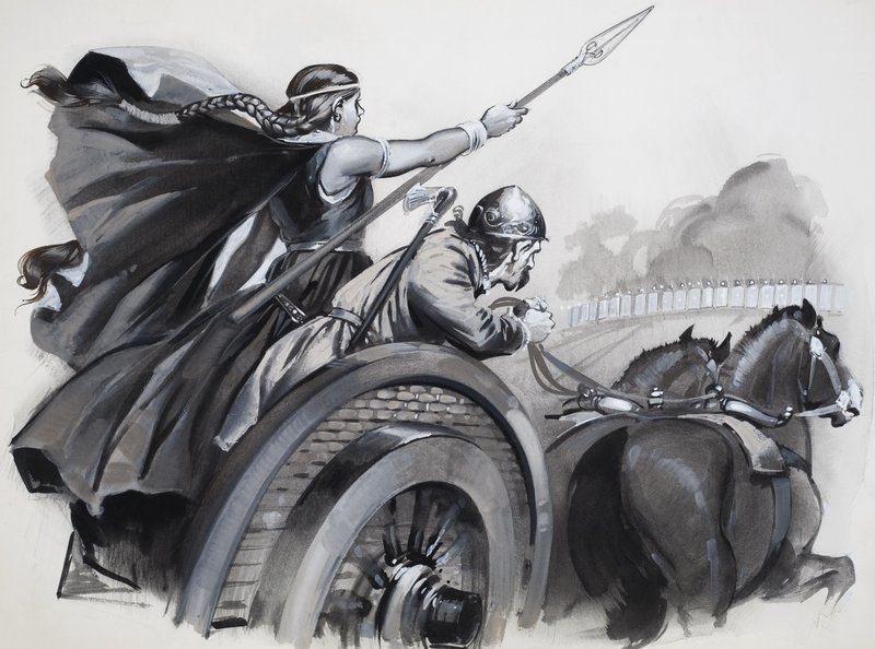 Boadicea entfacht die Wut der Briten gegen ihre römischen Herrscher von Angus McBride