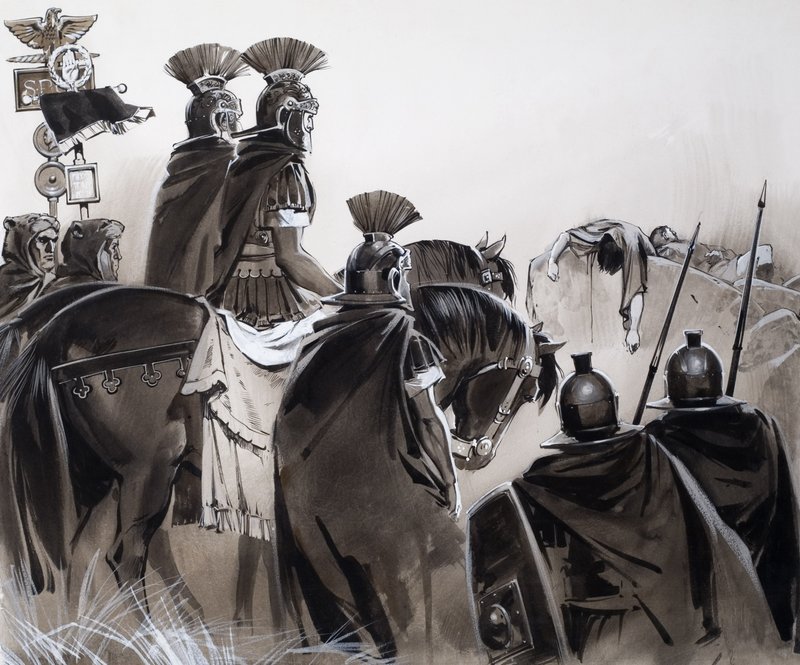 Römische Soldaten nach einer Schlacht von Angus McBride