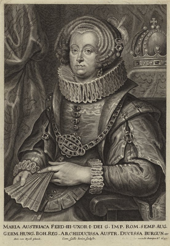 Porträt der Erzherzogin Maria von Österreich von Anthony van Dyck