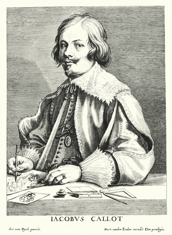 Jacques Callot, französischer Zeichner und Kupferstecher (Stich) von Anthony van (after) Dyck