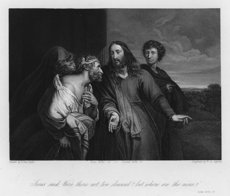 Der Aussätzige, der Gott verherrlicht, Lukas XVII von Anthony van (after) Dyck