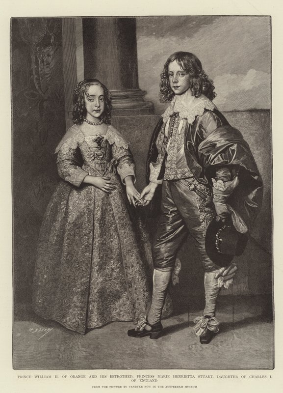 Prinz Wilhelm II. von Oranien und seine Verlobte, Prinzessin Marie Henrietta Stuart, Tochter von Karl I. von England von Anthony van Dyck