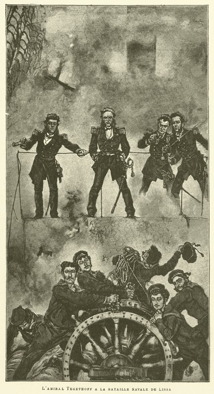 Der Admiral Tegethoff in der Seeschlacht von Lissa von Anton Romako