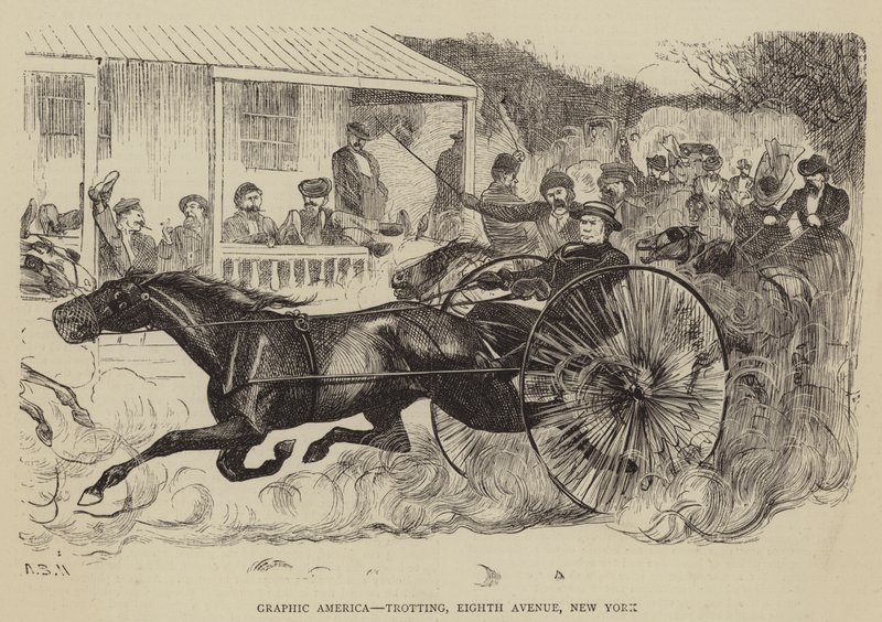 Grafisches Amerika, Trabrennen, Eighth Avenue, New York von Arthur Boyd Houghton