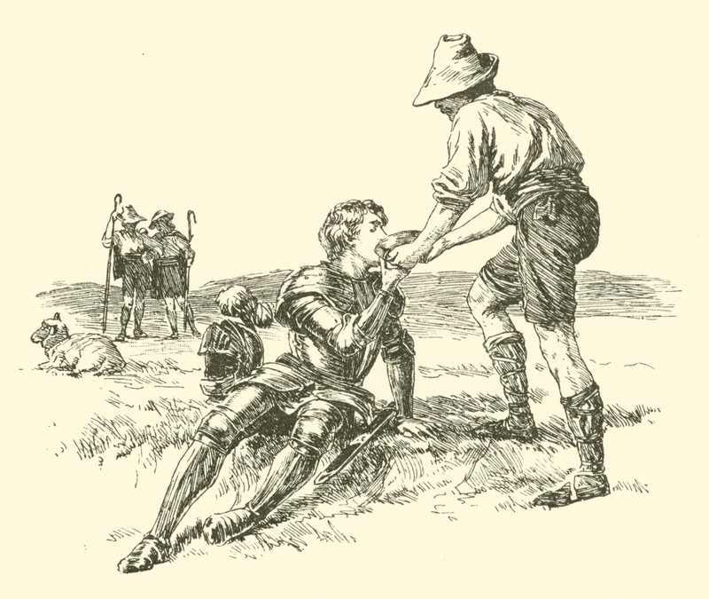 Sir Calidore, Ritter der Höflichkeit, die Suche nach dem schreienden Biest von Arthur George Walker