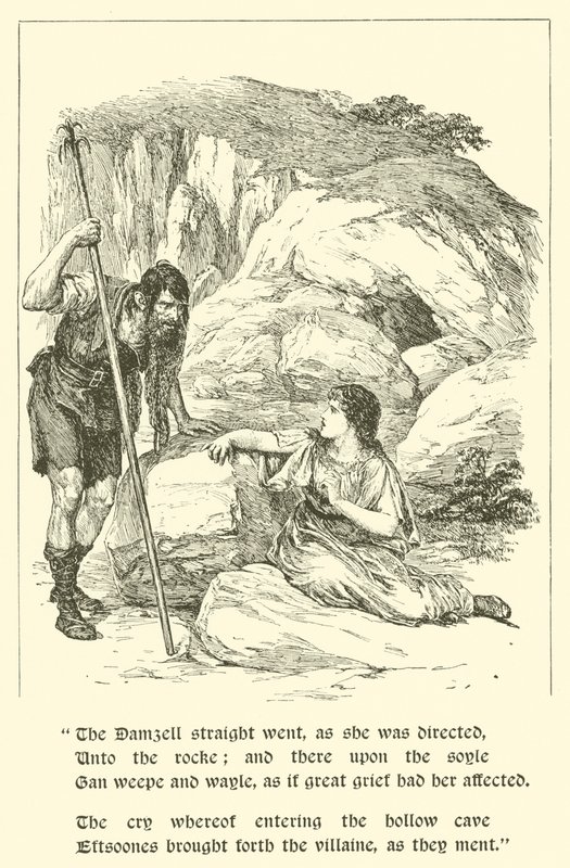 Die Abenteuer von Sir Artegall, In der Höhle des Betrugs (Gravur) von Arthur George Walker
