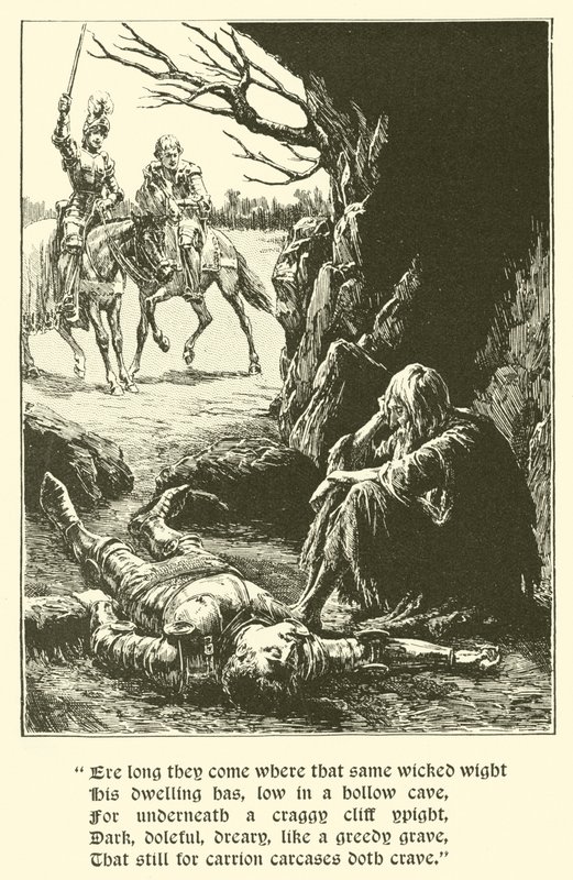 Der Rote Kreuzritter, in der Höhle der Verzweiflung von Arthur George Walker