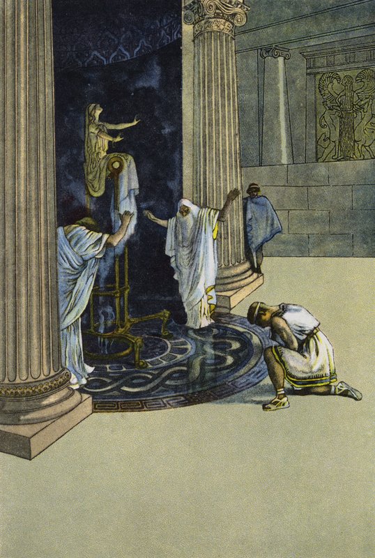 Orest wird von Apollo befohlen, nach Tauris zu gehen und die Statue der Artemis nach Athen zu bringen von Artus Scheiner
