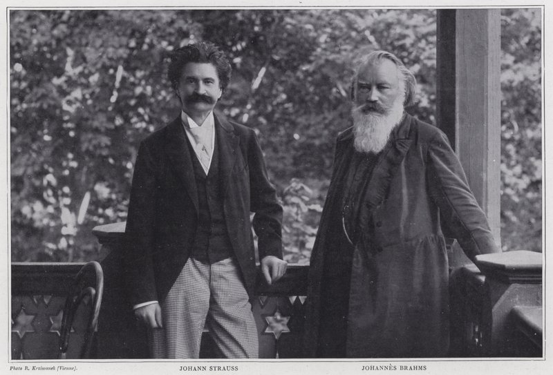 Komponisten Johann Strauss der Jüngere und Johannes Brahms, Wien von Austrian Photographer