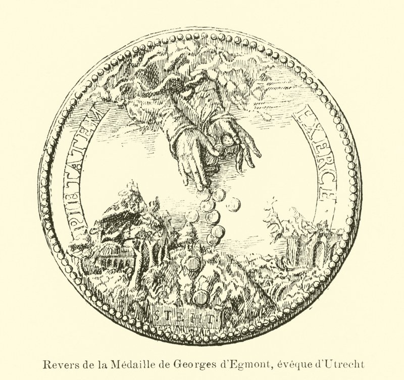 Rückseite einer Medaille von Georg von Egmond, Bischof von Utrecht von Belgian School