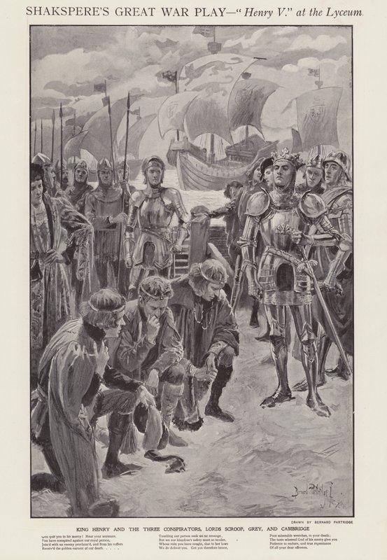 Szene aus einer Aufführung von Shakespeares Henry V im Lyceum Theatre, London von Bernard (after) Partridge