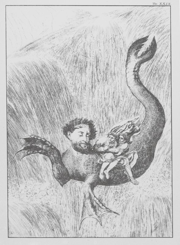 Dantes Göttliche Komödie, Inferno (Hölle), Platte XXIX (Lithografie) von Bernhard Schuler