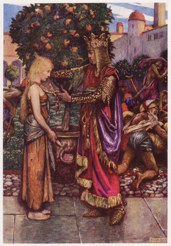 "Der König rief sie zurück, und gab ihr seine Kette" von Byam (after) Shaw